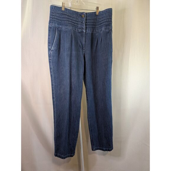 Ryegrass High Waisted Balloon Jeans Pleated Dark Wash Sz. 12 Ankle Length (N06) - Picture 7 of 8